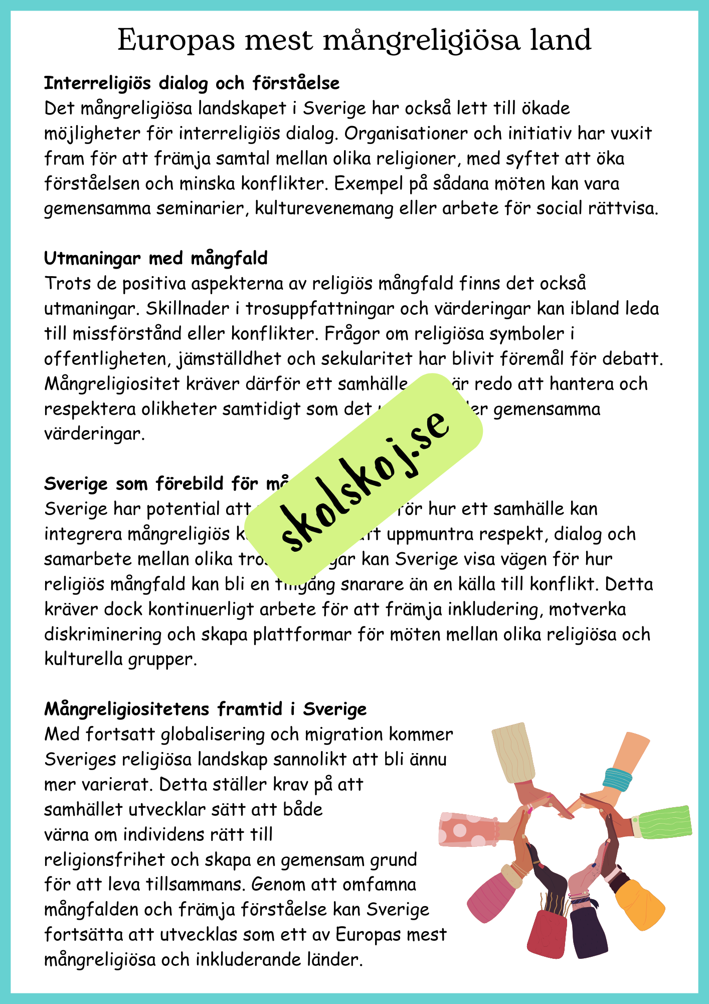 Religionens roll i samhället - Årskurs 4 - 6
