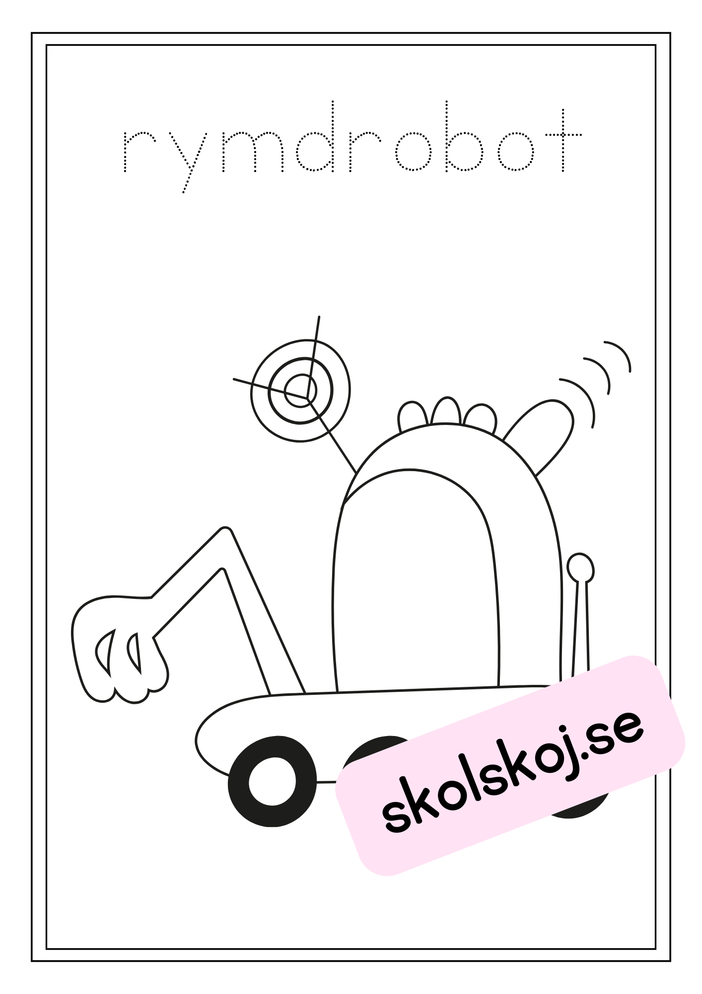 Rymden - Spåra orden och färglägg bilderna