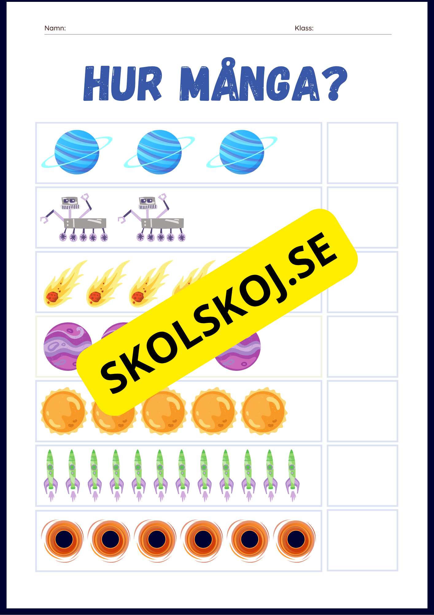 Rymden aktvitetsbok - Blandade uppgifter