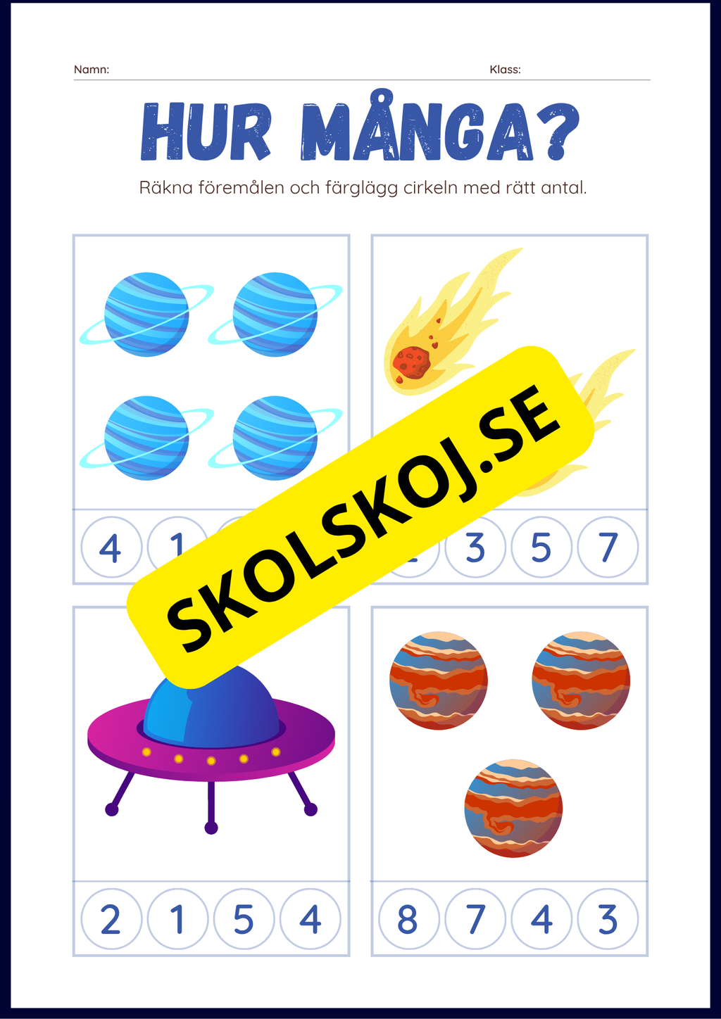 Rymden aktvitetsbok - Blandade uppgifter