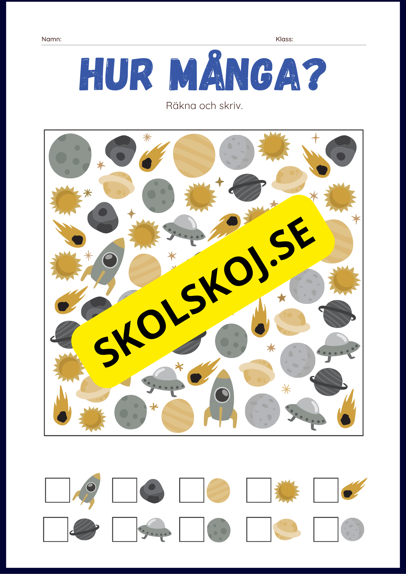 Rymden aktvitetsbok - Blandade uppgifter