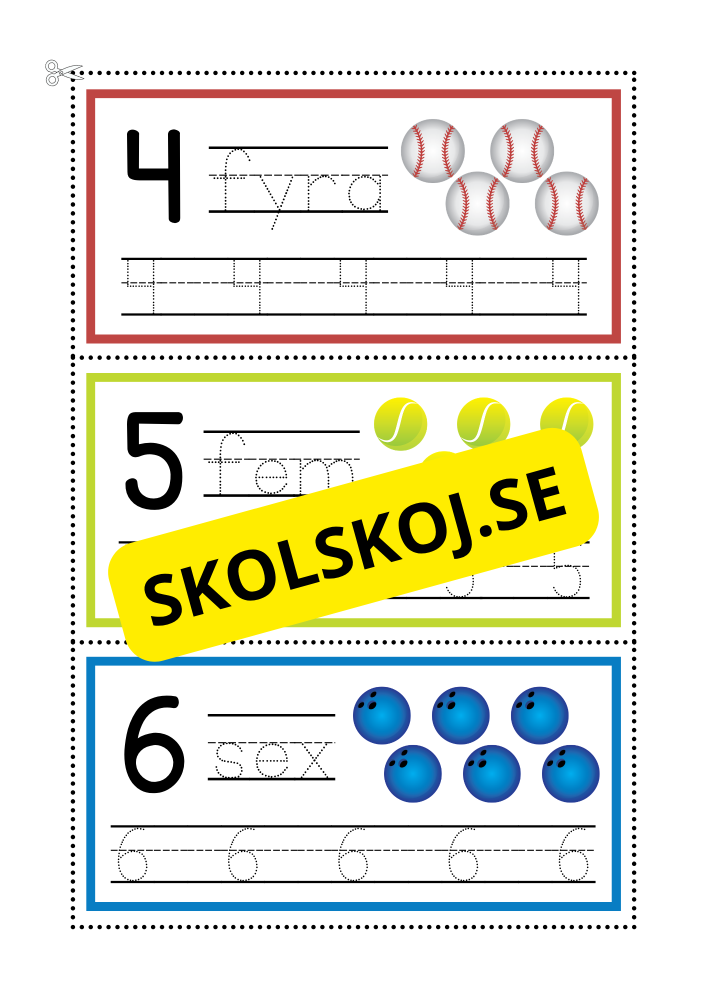 Spåra siffror och tal 0 - 20