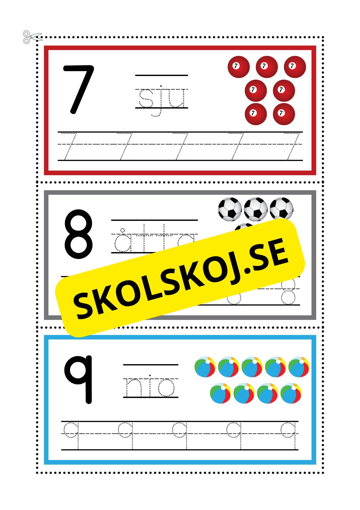 Spåra siffror och tal 0 - 20