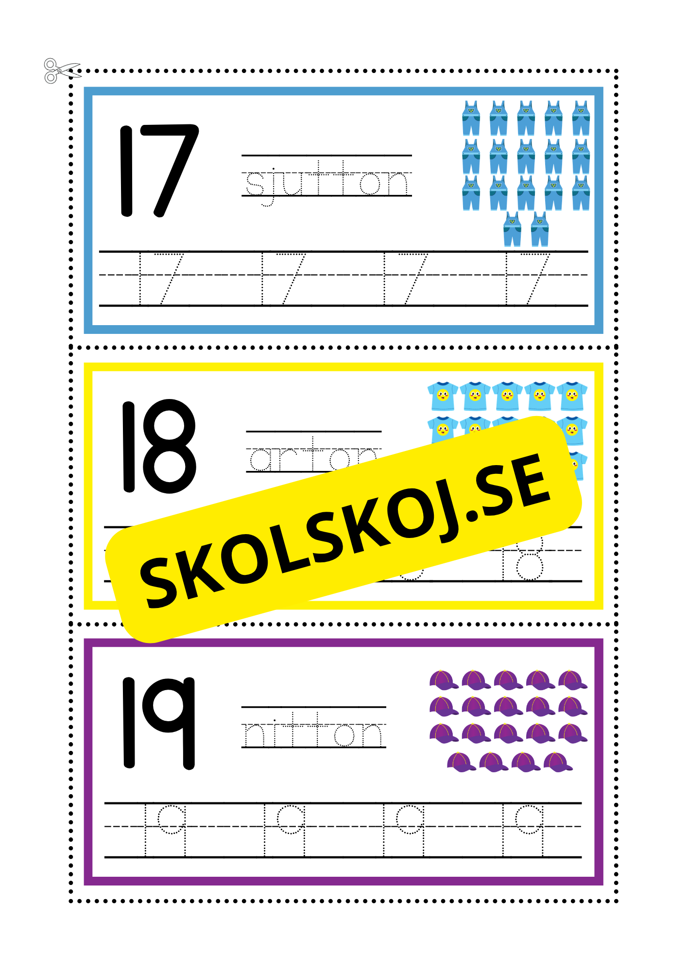 Spåra siffror och tal 0 - 20