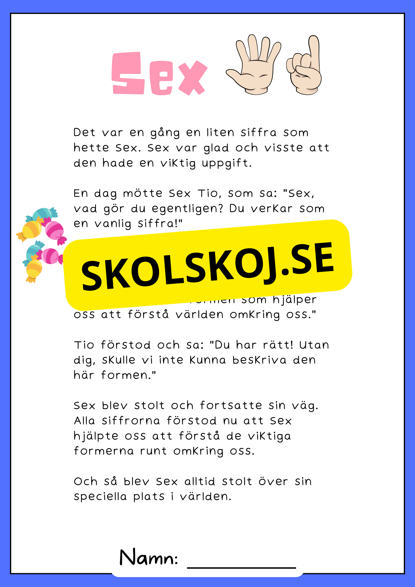 Sifferäventyr - Berättelser om 1 till 10 (20 sidor)