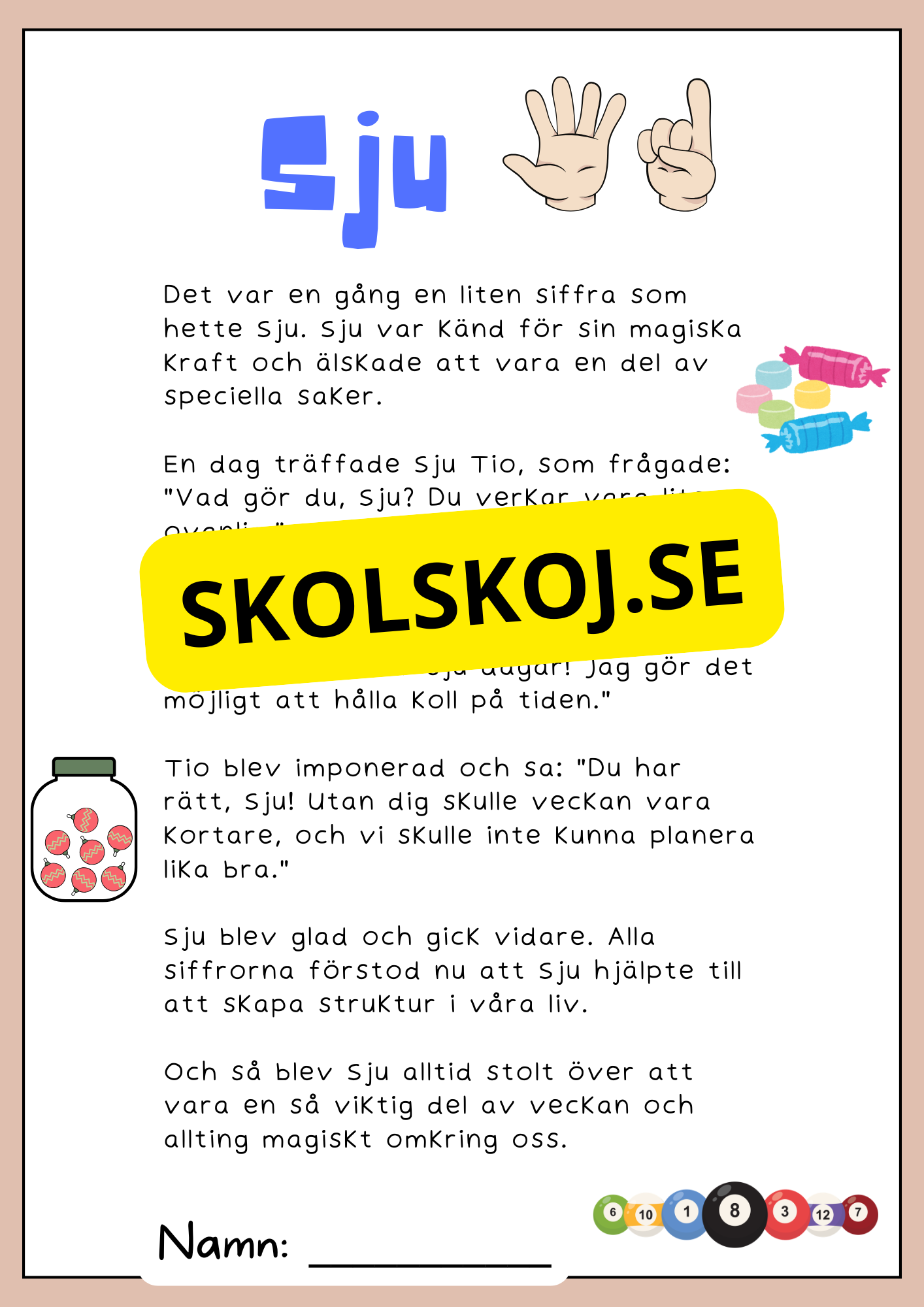 Sifferäventyr - Berättelser om 1 till 10 (20 sidor)
