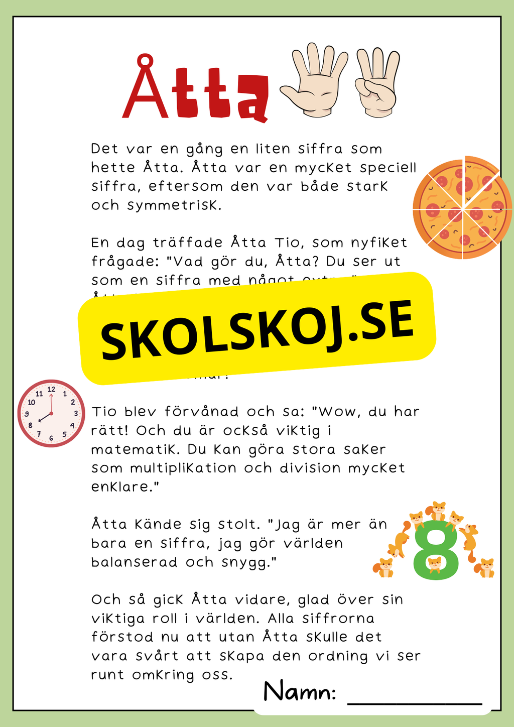Sifferäventyr - Berättelser om 1 till 10 (20 sidor)