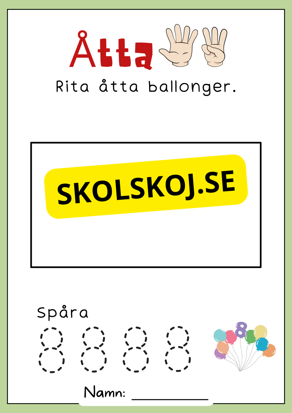 Sifferäventyr - Berättelser om 1 till 10 (20 sidor)