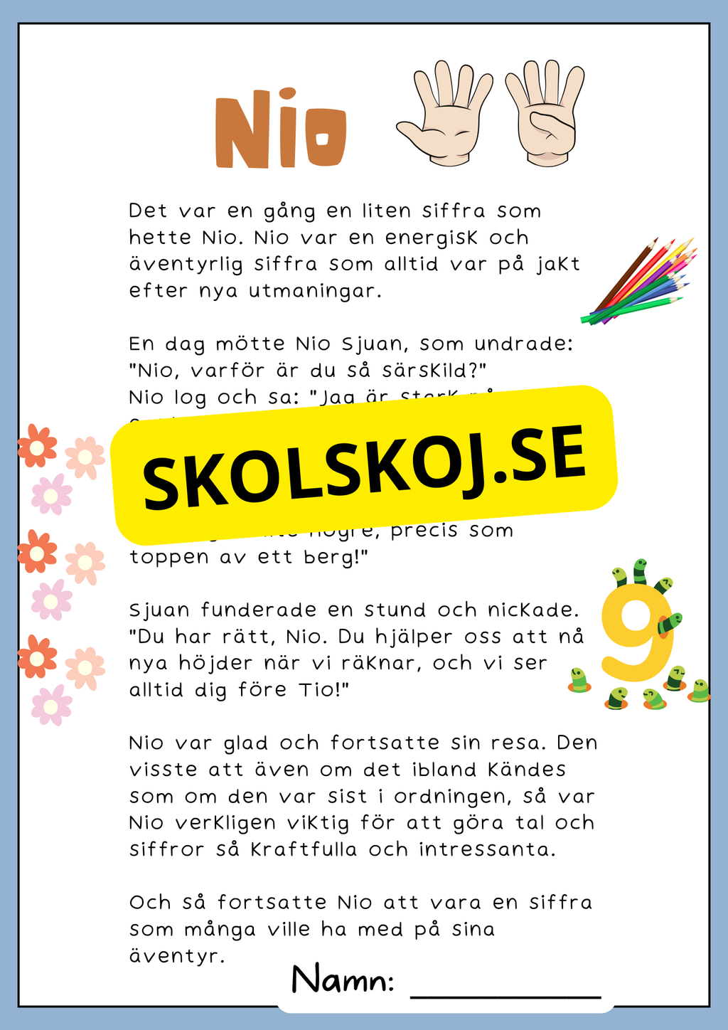 Sifferäventyr - Berättelser om 1 till 10 (20 sidor)