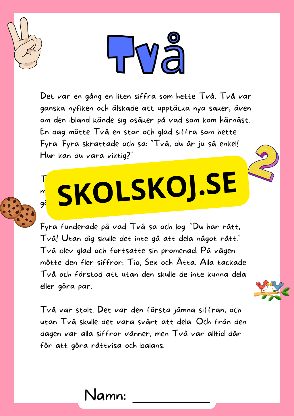 Sifferäventyr - Berättelser om 1 till 10 (20 sidor)