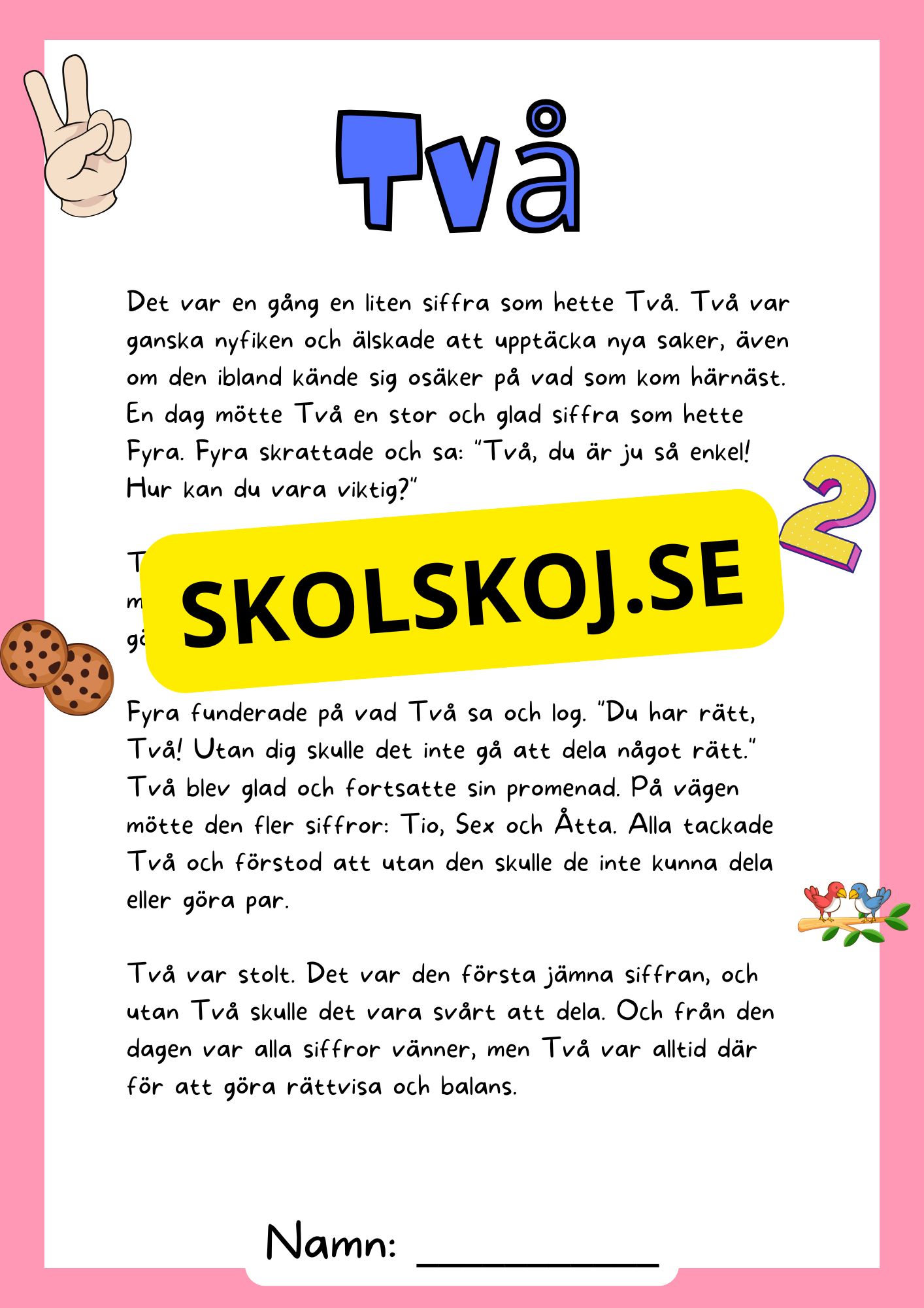 Sifferäventyr - Berättelser om 1 till 10 (20 sidor)