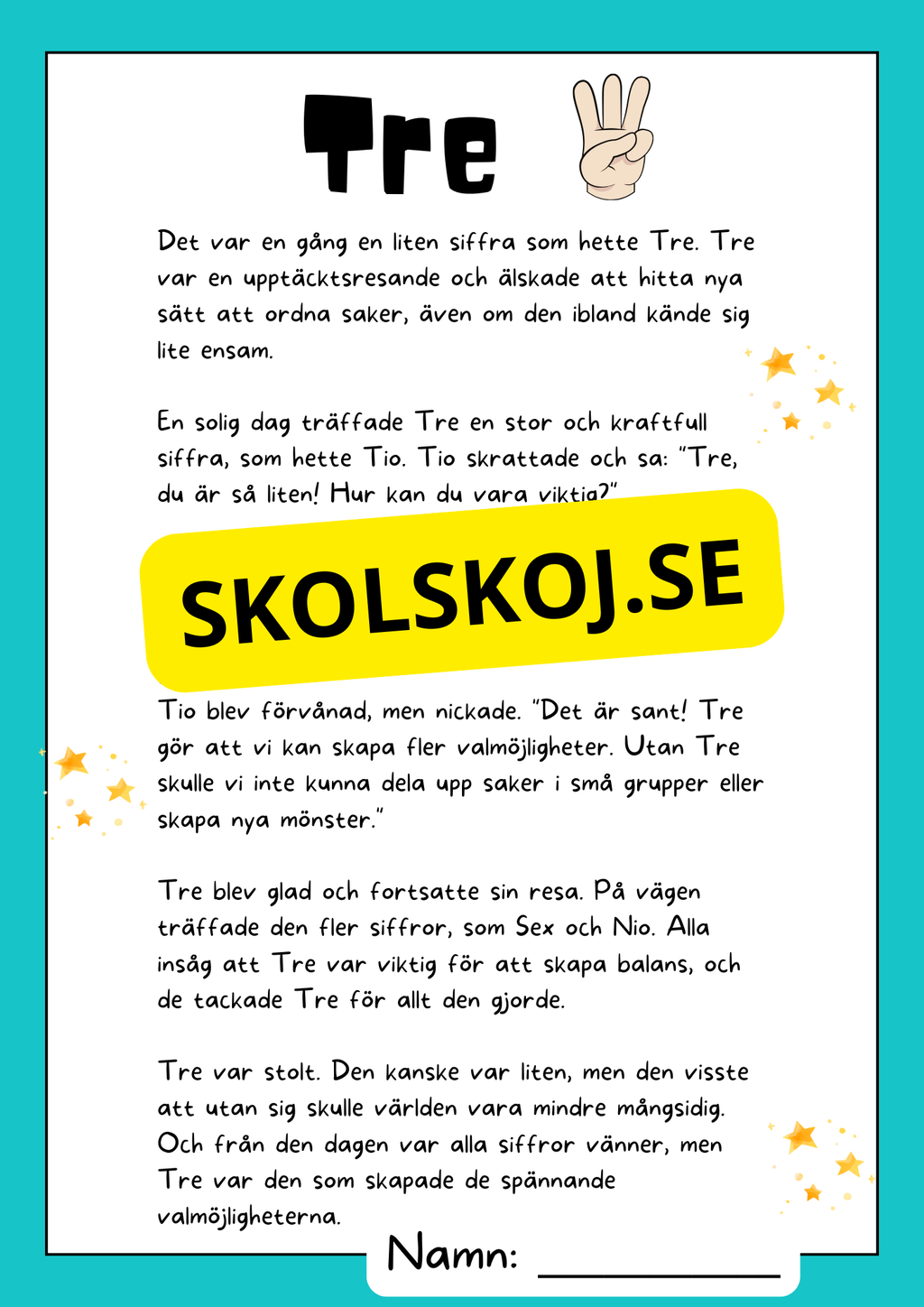 Sifferäventyr - Berättelser om 1 till 10 (20 sidor)