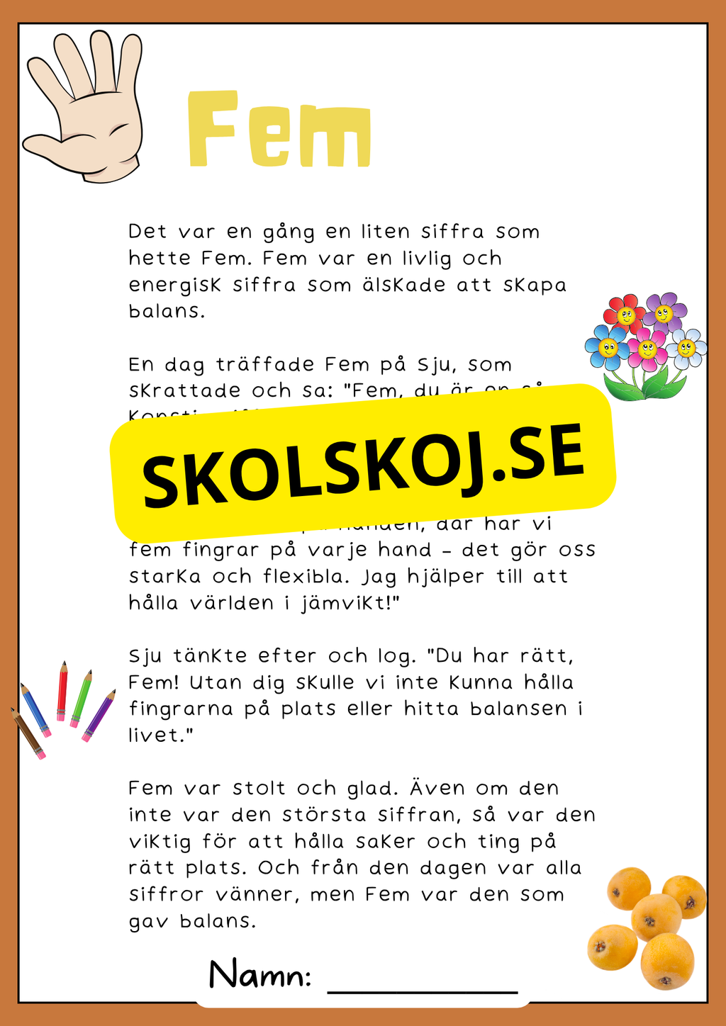 Sifferäventyr - Berättelser om 1 till 10 (20 sidor)