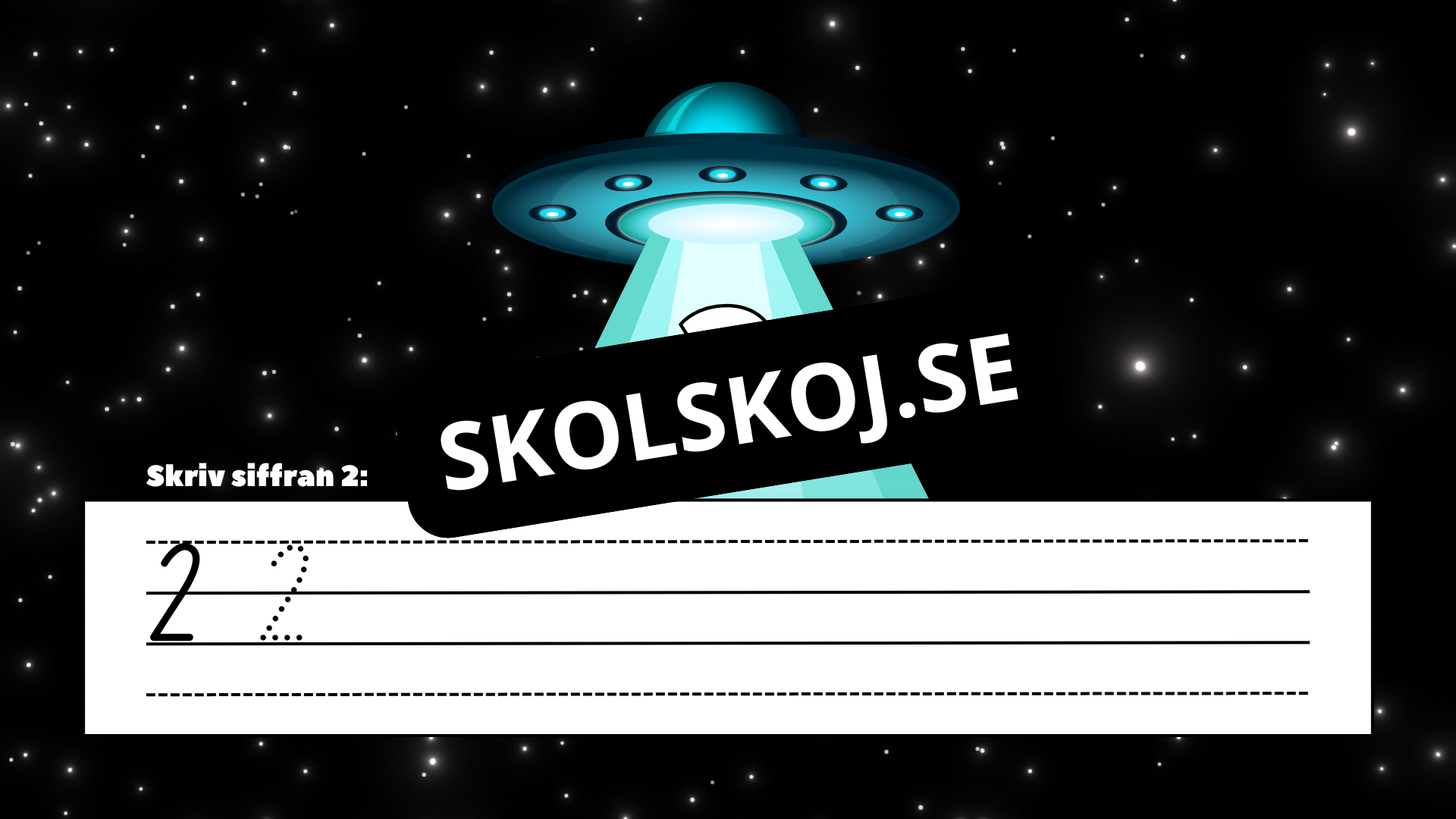 Siffror upp till 10 - Tema rymden - 33 sidor