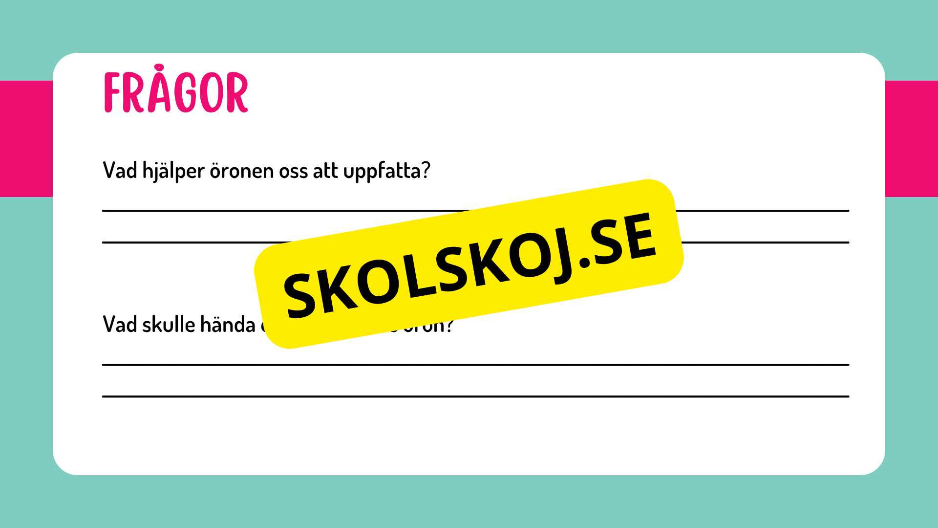 Sinnena - Hur uppfattar vi vår omgivning?