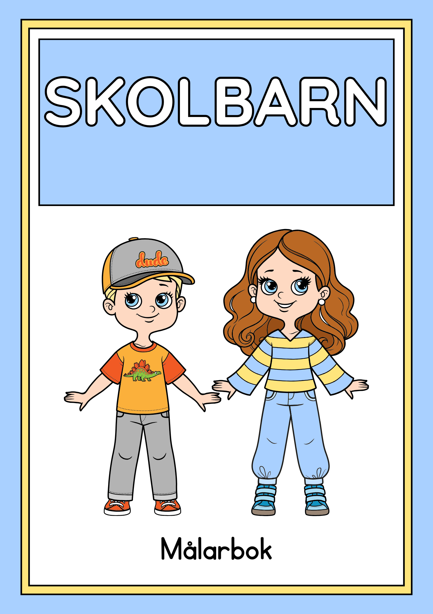Skolbarn - Målarbok