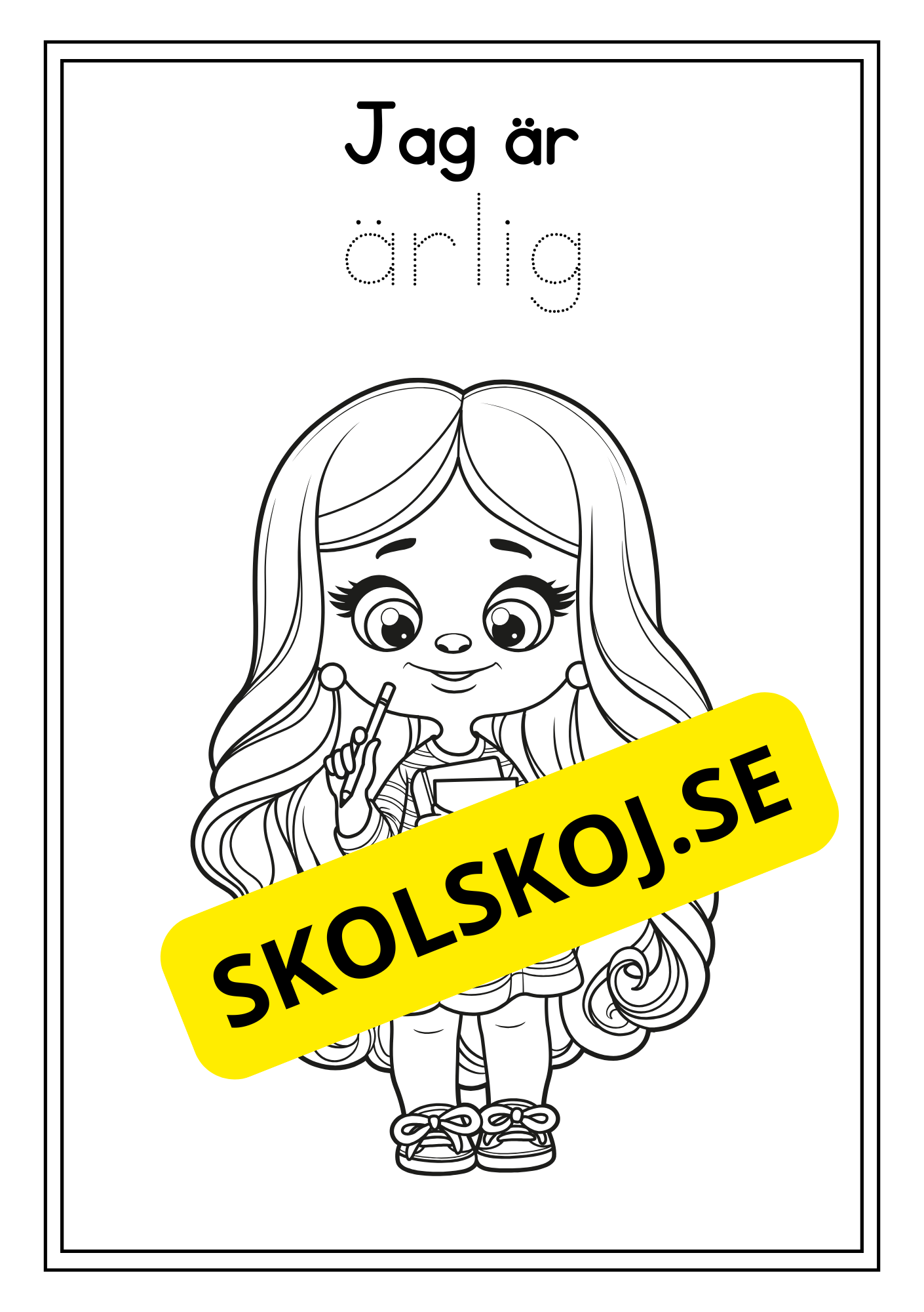 Skolbarn - Målarbok