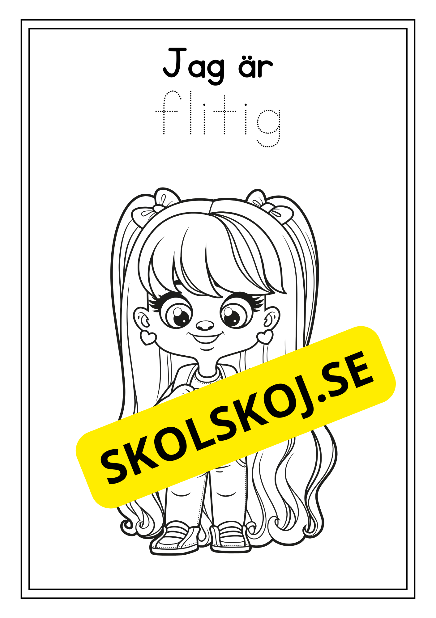 Skolbarn - Målarbok