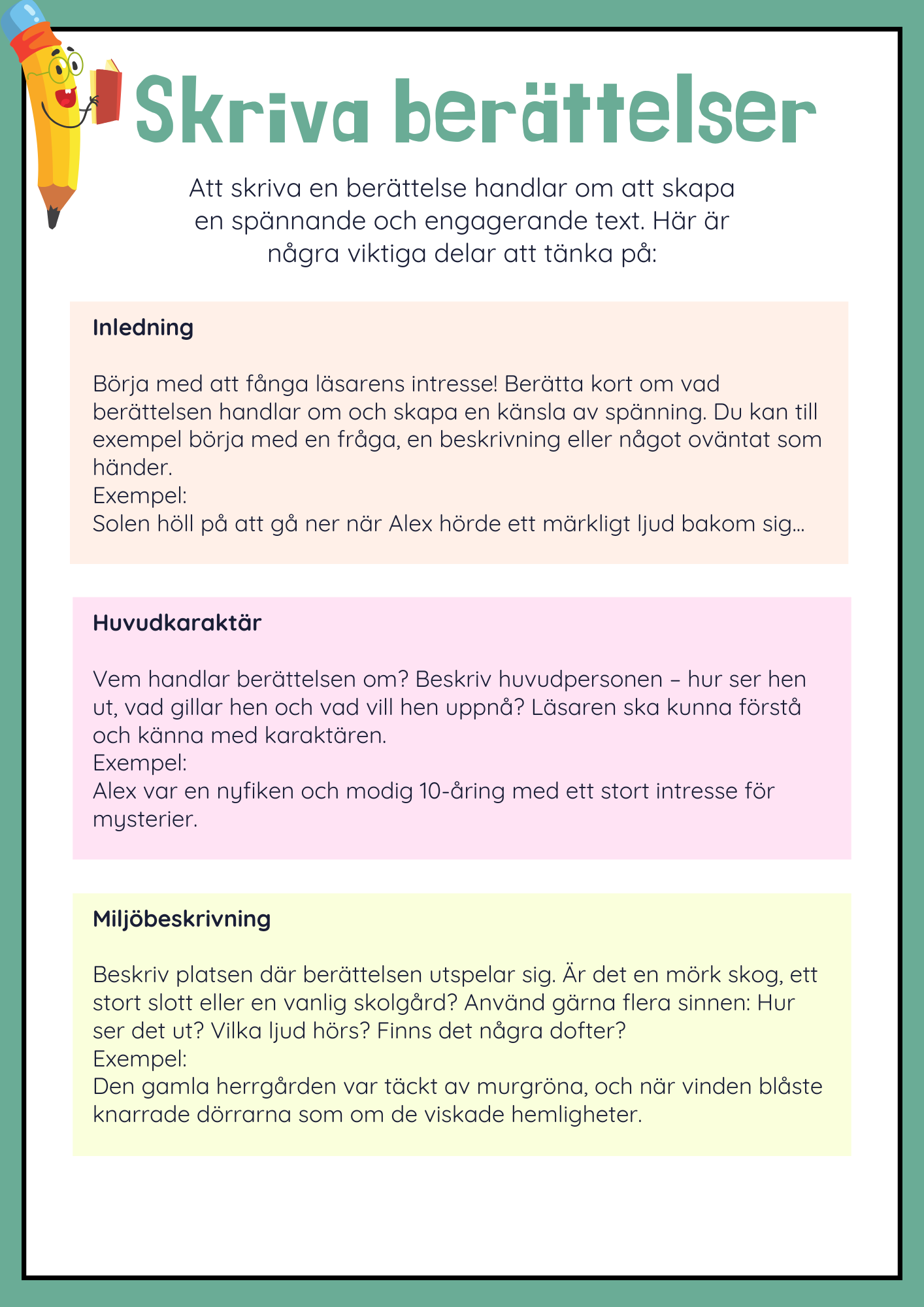 Skriva berättelser - 10 st (22 sidor)