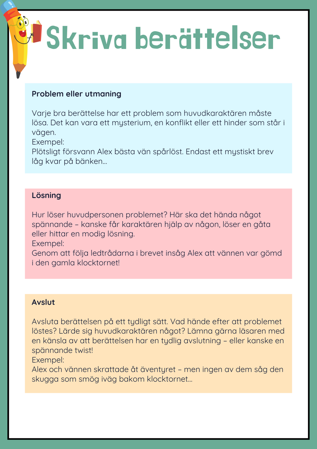 Skriva berättelser - 10 st (22 sidor)