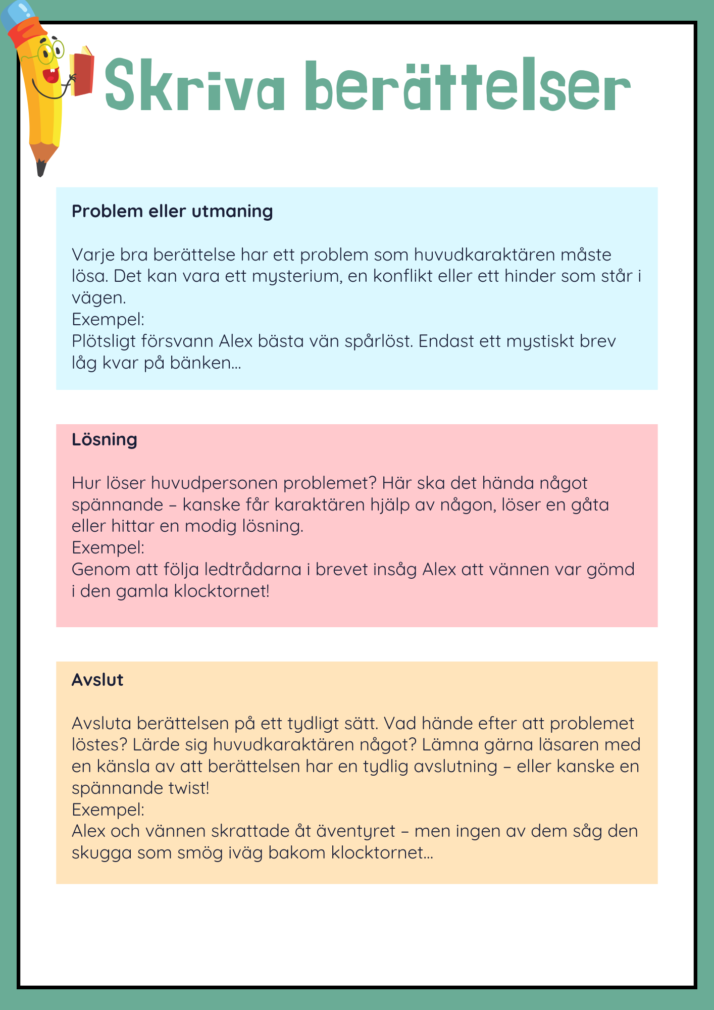 Skriva berättelser - 10 st (22 sidor)