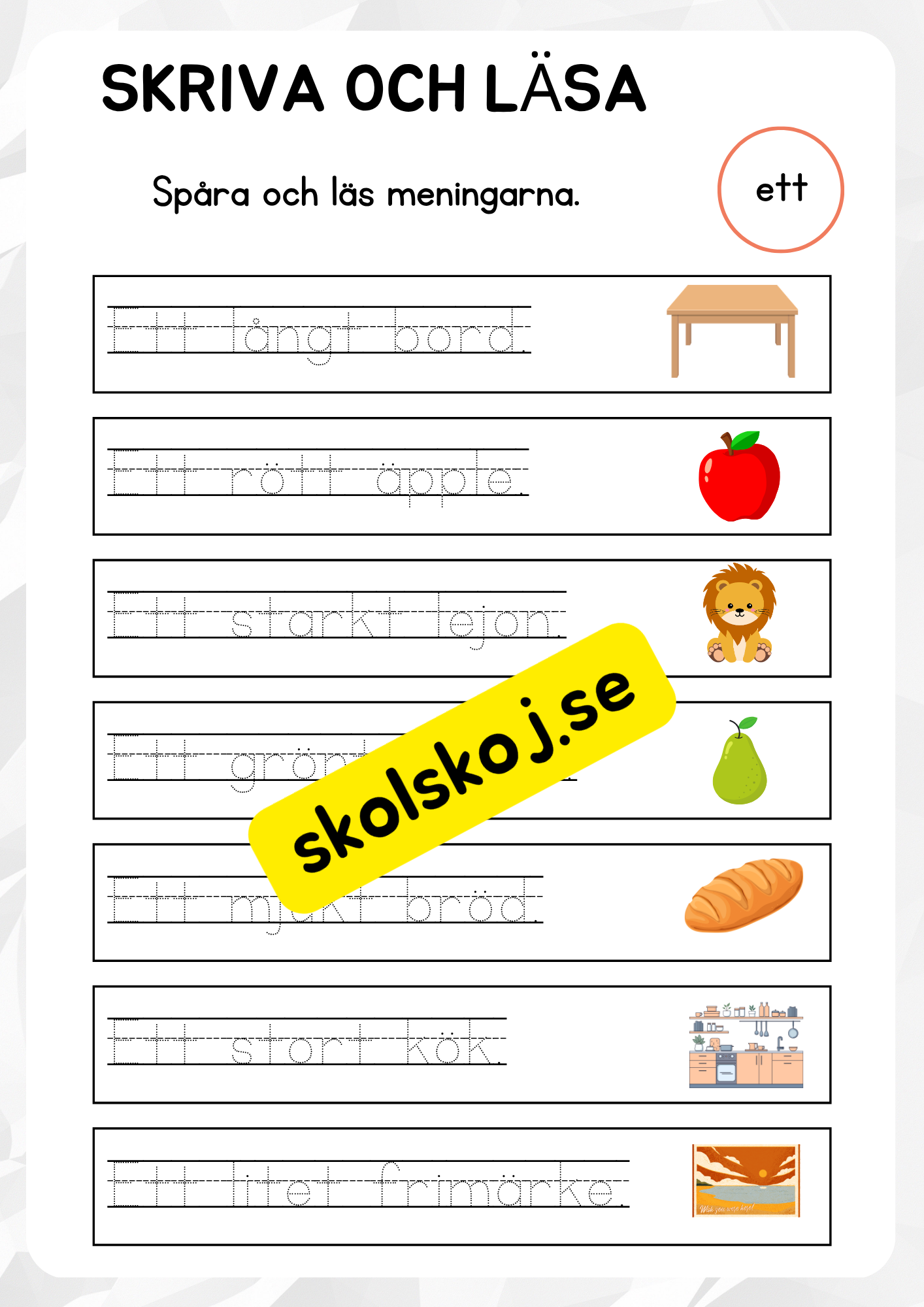 Skriva och läsa - Häfte (8 sidor)