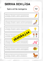 Skriva och läsa - Häfte (8 sidor)