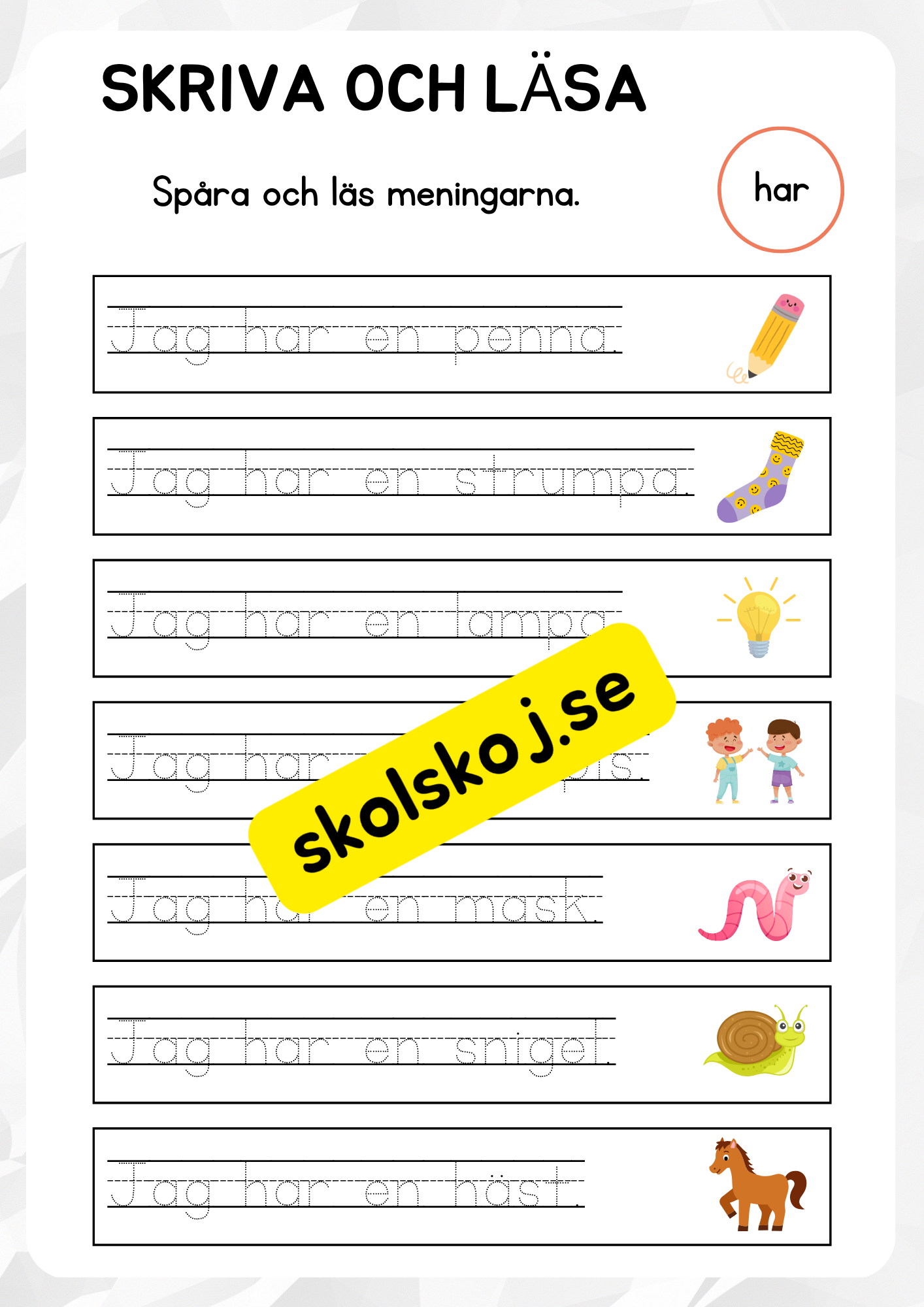 Skriva och läsa - Häfte (8 sidor)