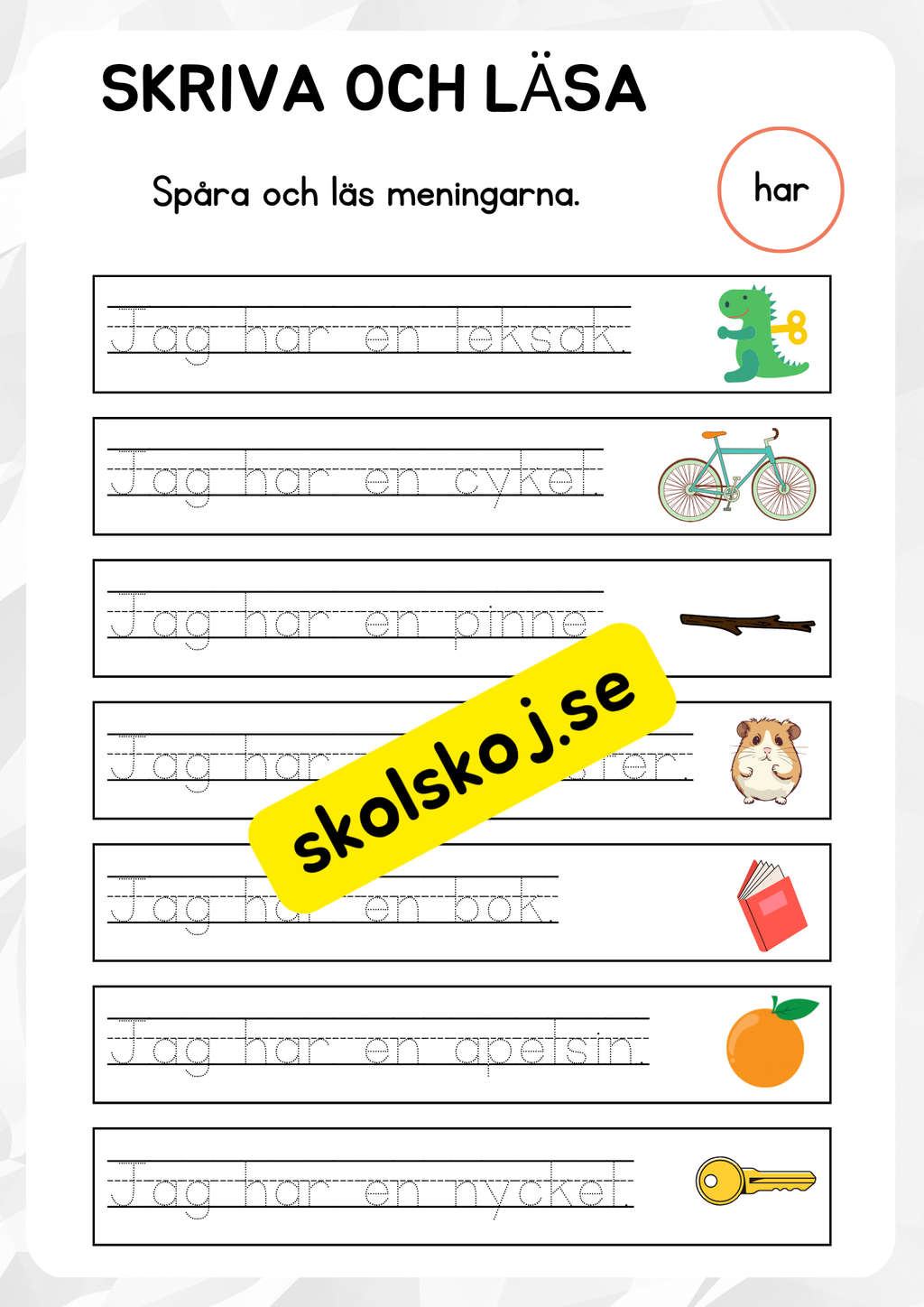 Skriva och läsa - Häfte (8 sidor)