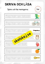 Skriva och läsa - Häfte (8 sidor)