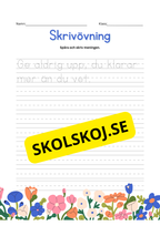 Skrivövning - Spåra och skriv meningen