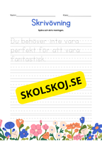 Skrivövning - Spåra och skriv meningen