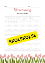 Skrivövning - Spåra och skriv meningen