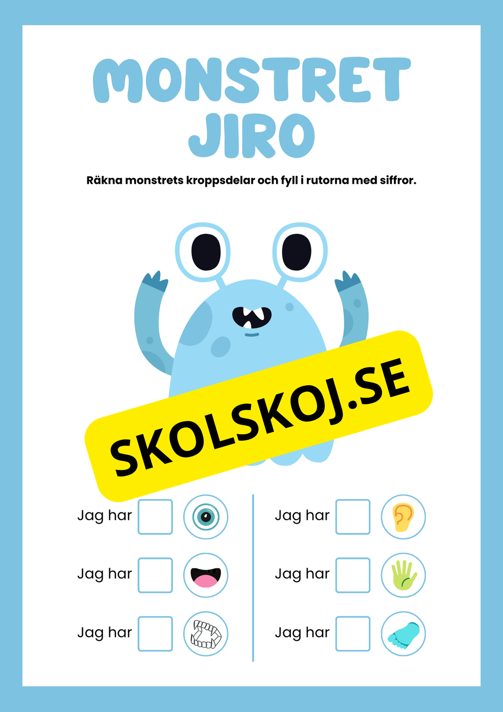 Små monster räkna kroppsdelar
