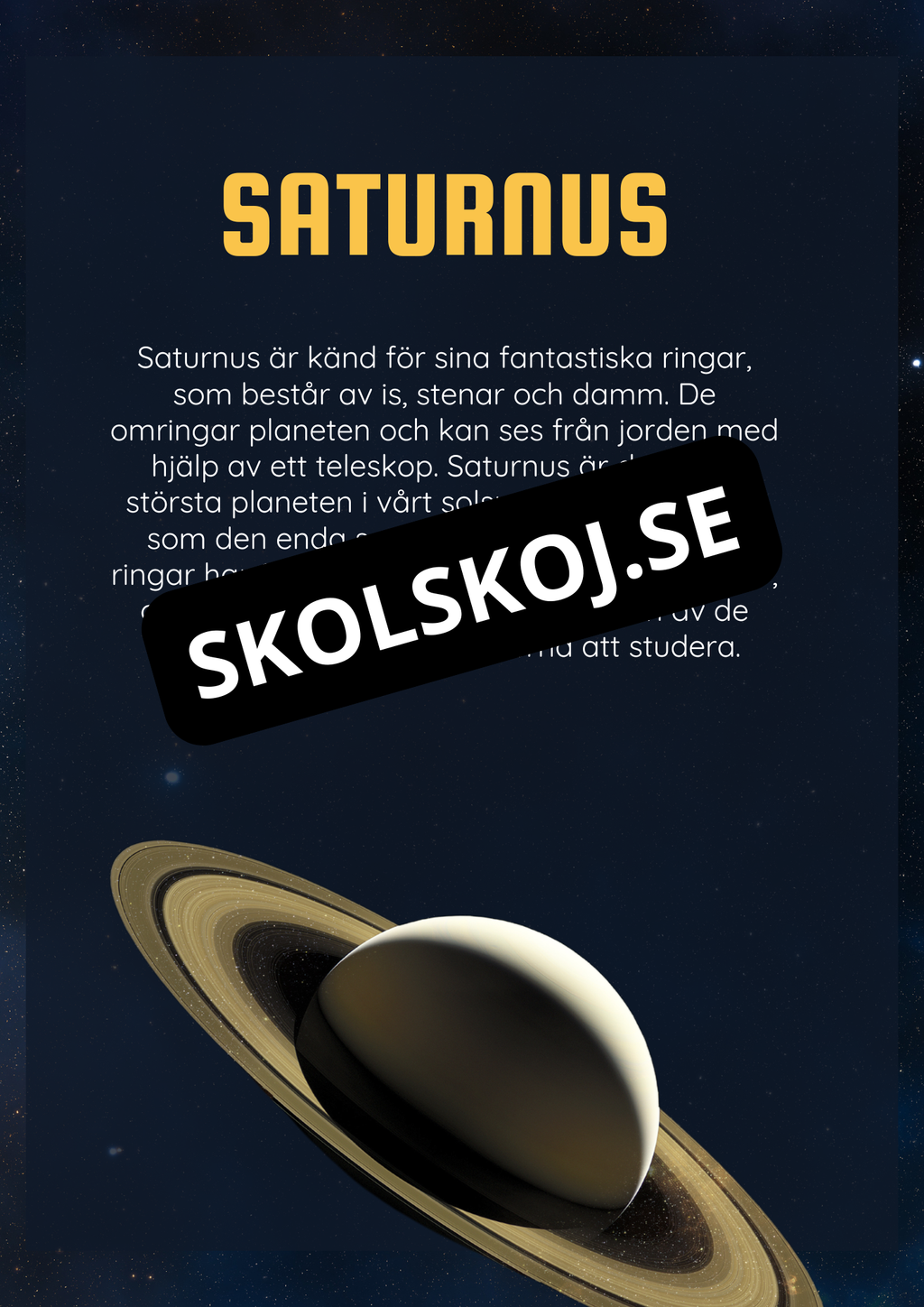 Solsystemet kort fakta och frågor
