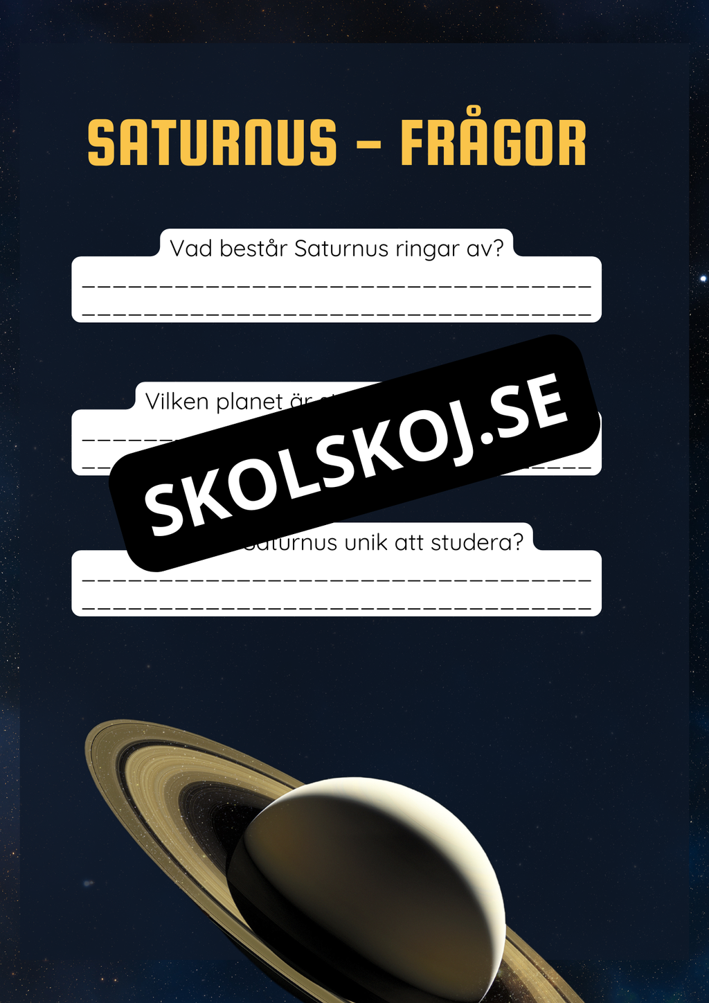 Solsystemet kort fakta och frågor