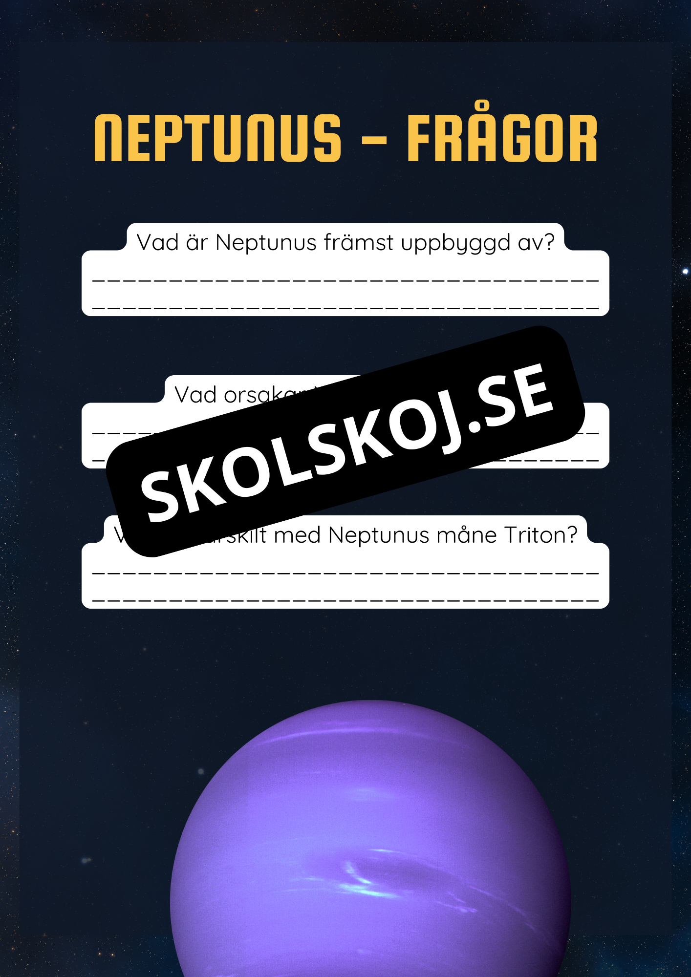 Solsystemet kort fakta och frågor