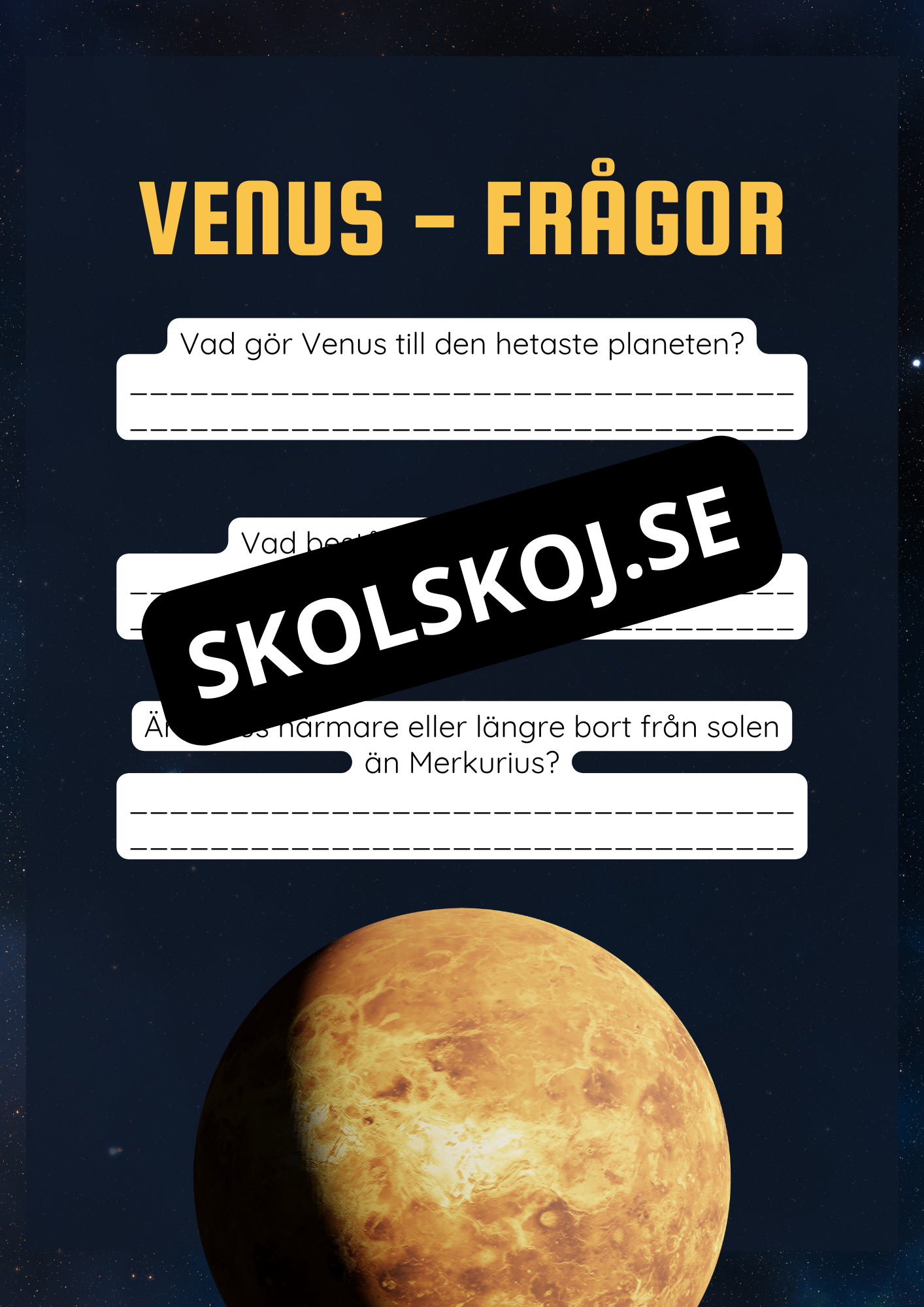 Solsystemet kort fakta och frågor