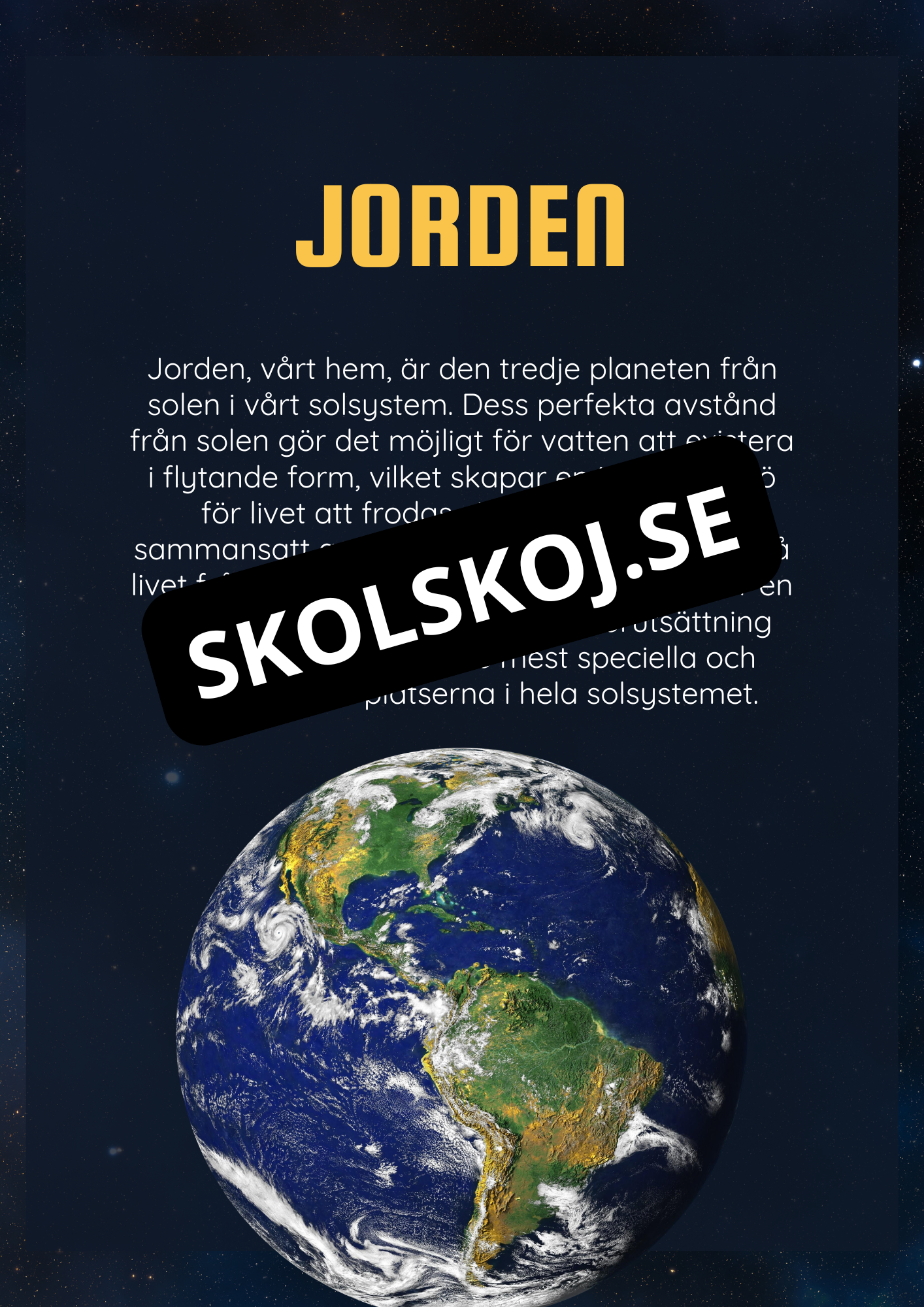 Solsystemet kort fakta och frågor