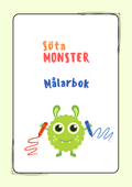 Söta monster - Målarbok (30 sidor)