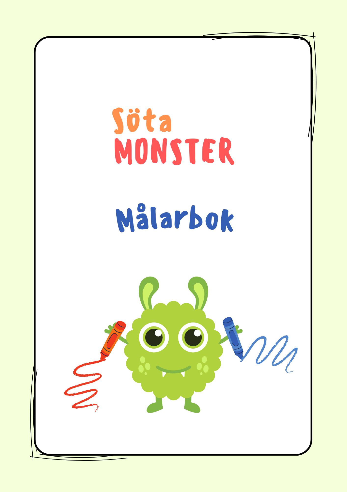 Söta monster - Målarbok (30 sidor)