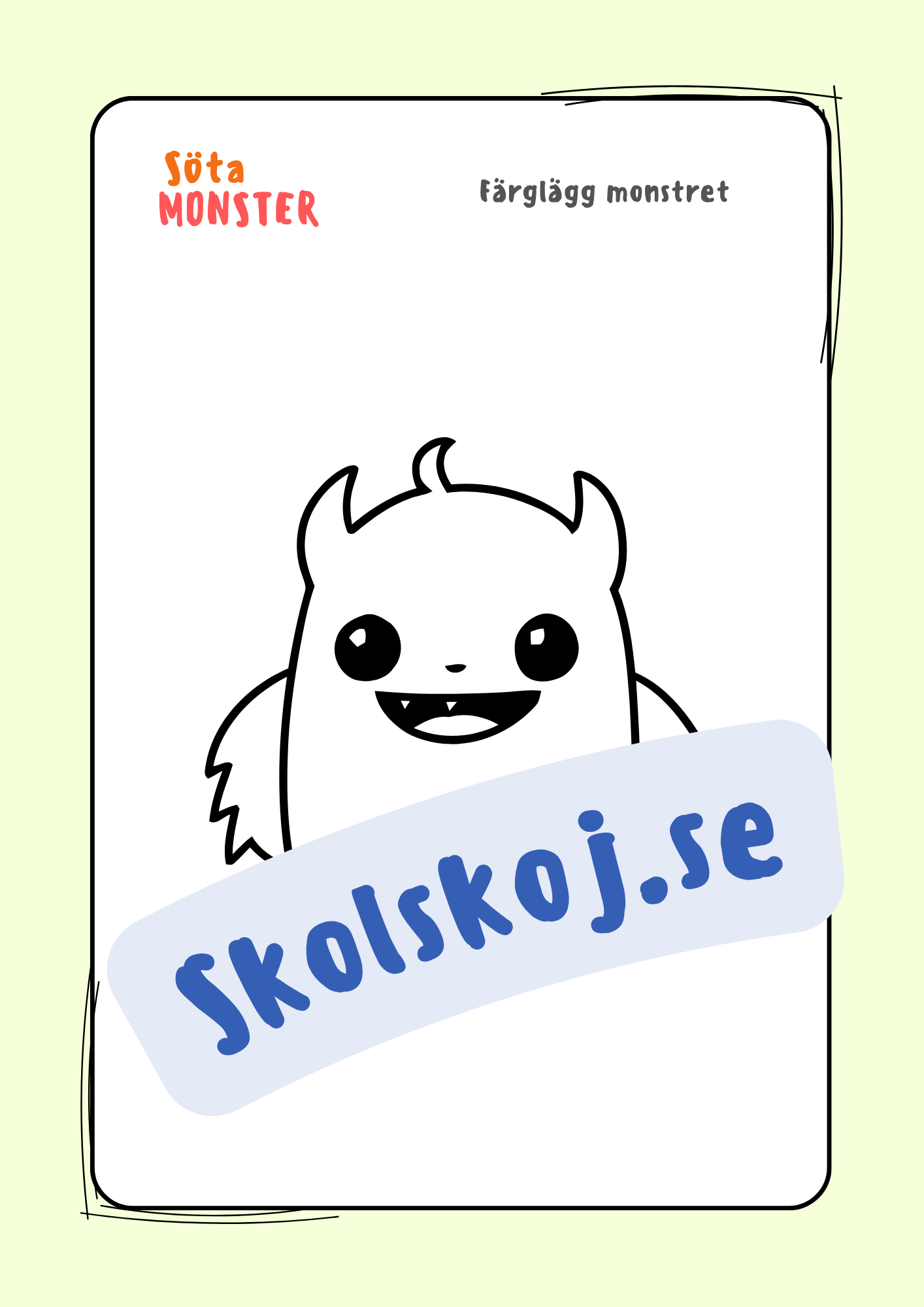 Söta monster - Målarbok (30 sidor)