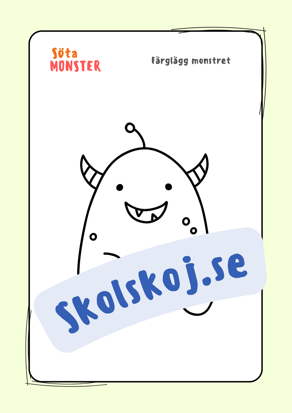 Söta monster - Målarbok (30 sidor)