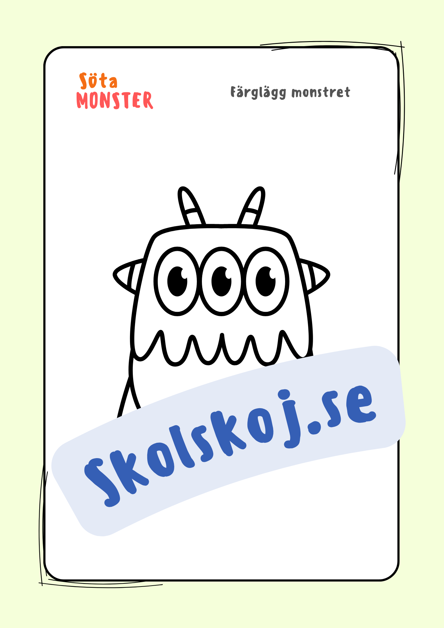 Söta monster - Målarbok (30 sidor)