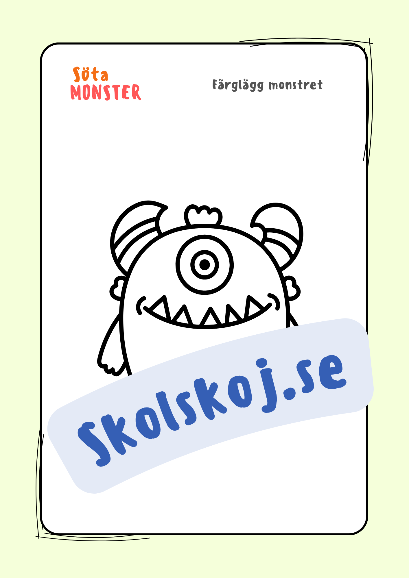 Söta monster - Målarbok (30 sidor)