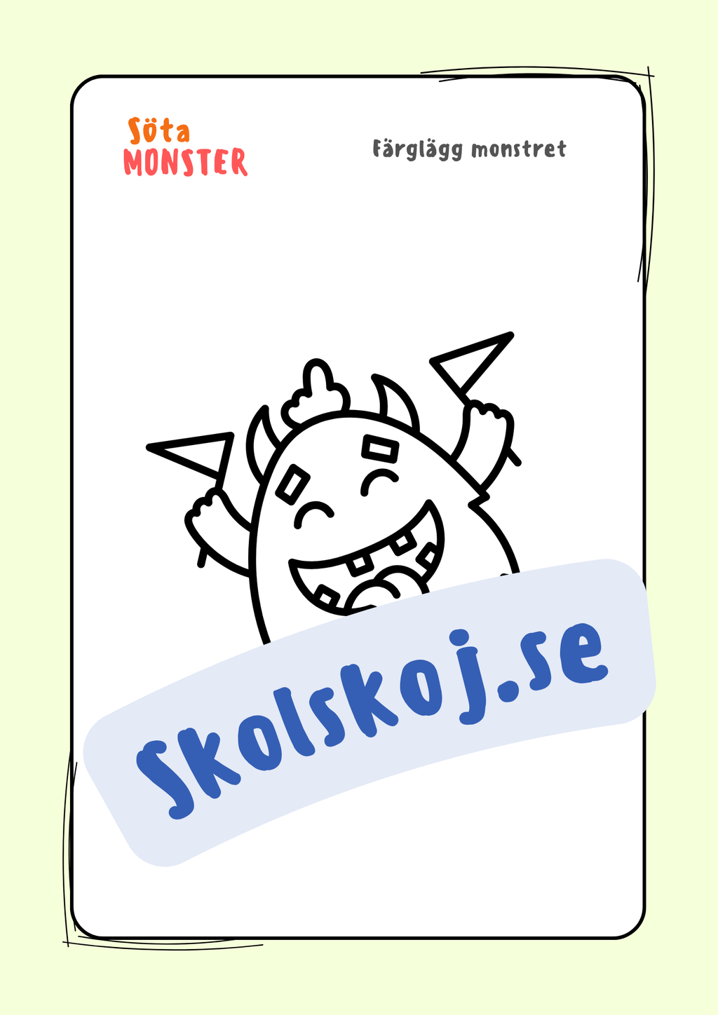 Söta monster - Målarbok (30 sidor)