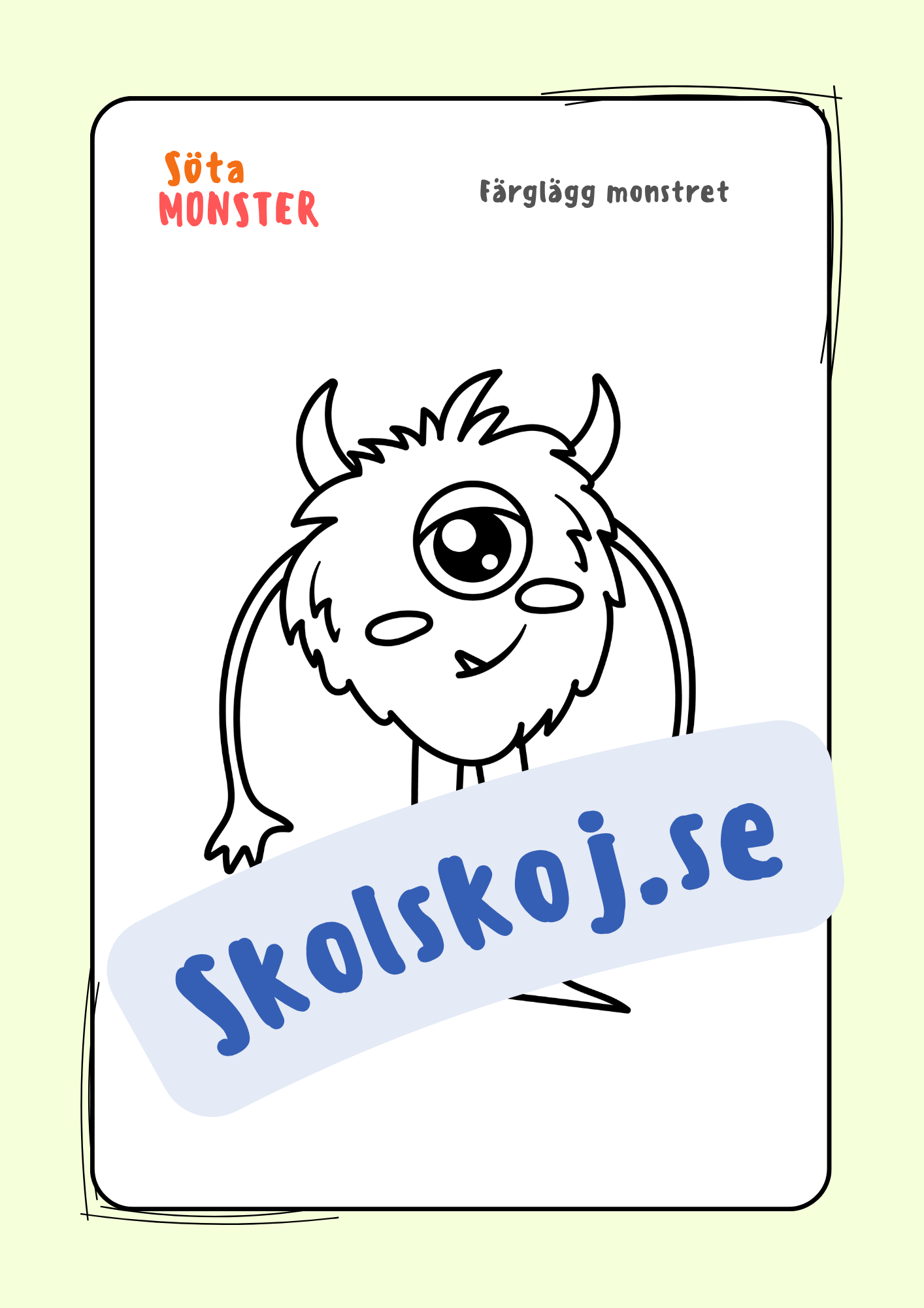Söta monster - Målarbok (30 sidor)