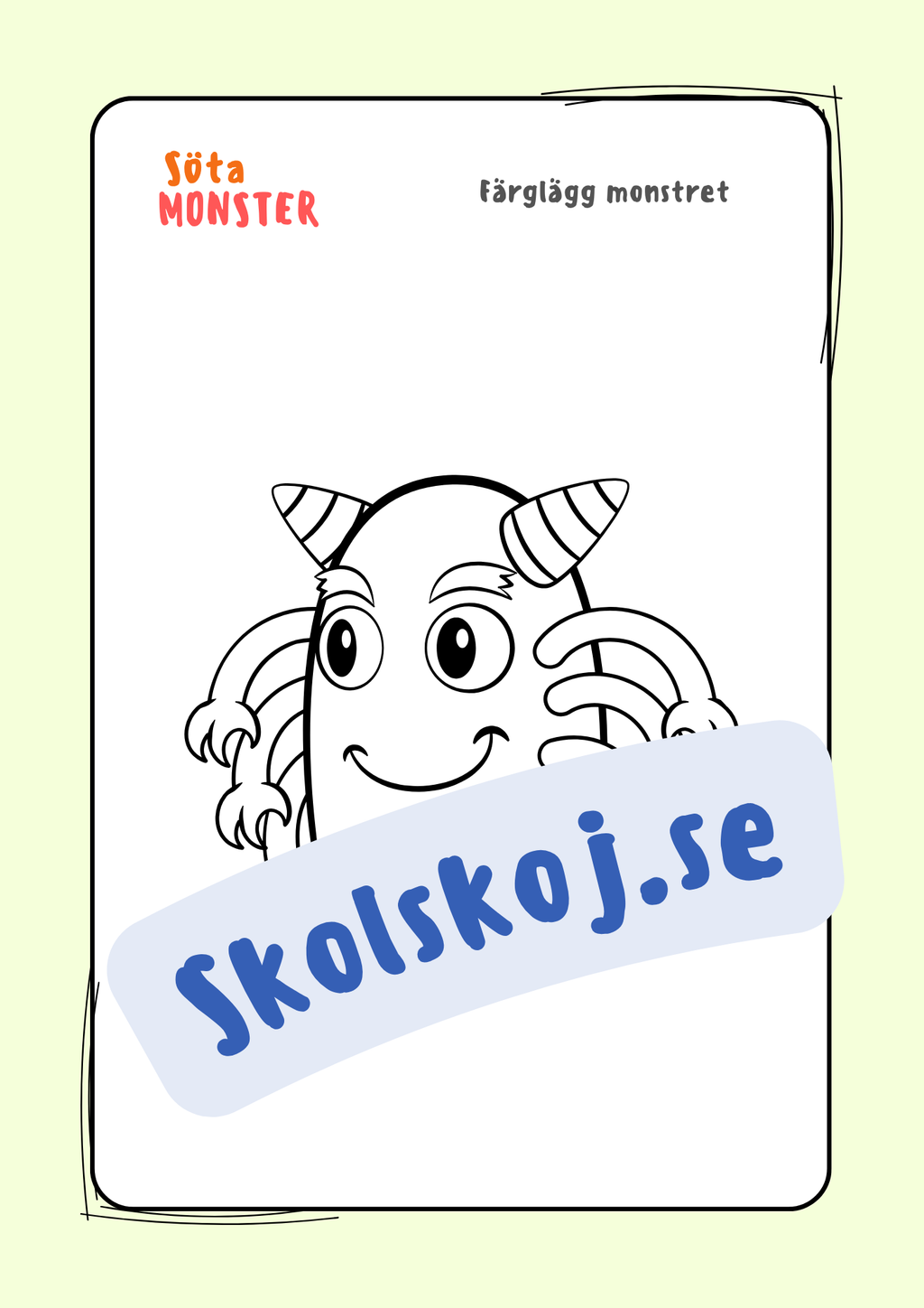 Söta monster - Målarbok (30 sidor)