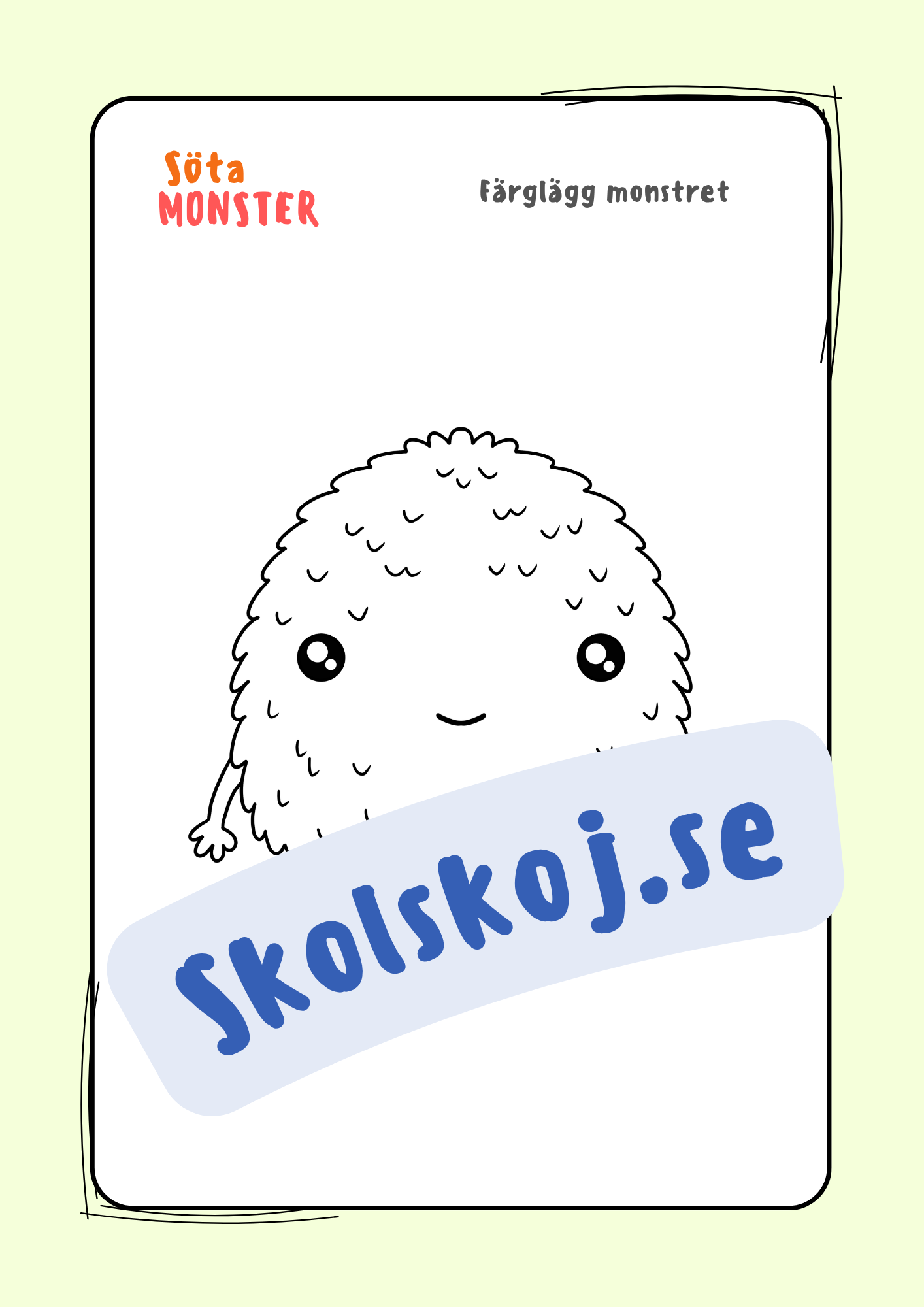 Söta monster - Målarbok (30 sidor)