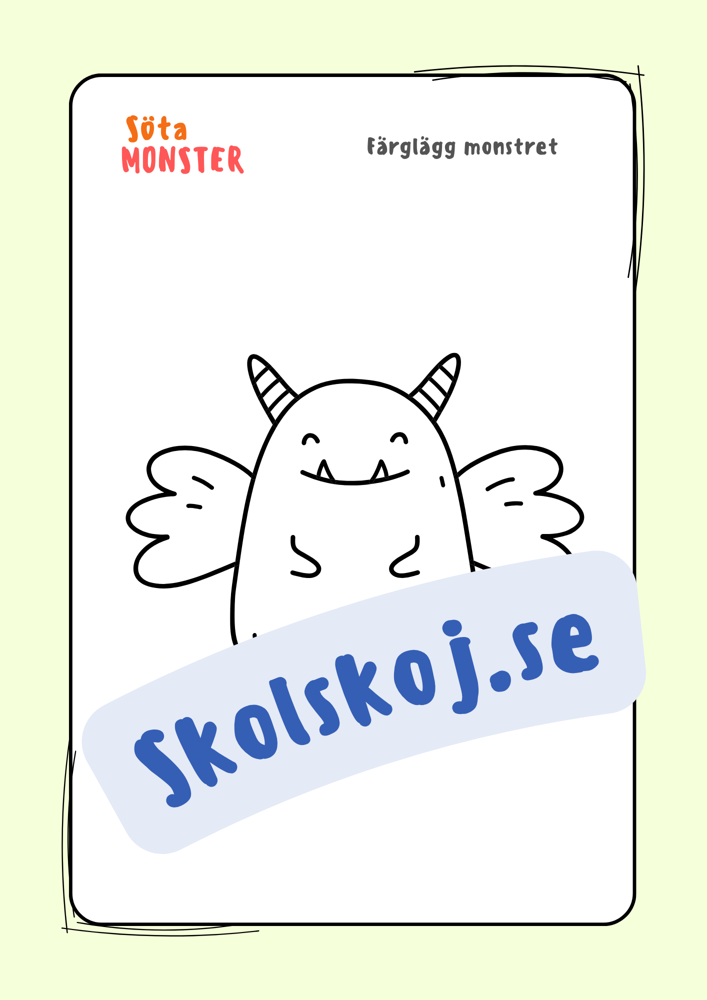 Söta monster - Målarbok (30 sidor)
